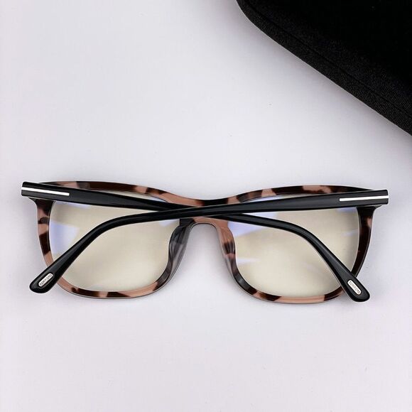 NEW TOM FORD FT5672-B 005 Black/Nude Blue Block Square Women Eyeglasses - Picture 8 of 11